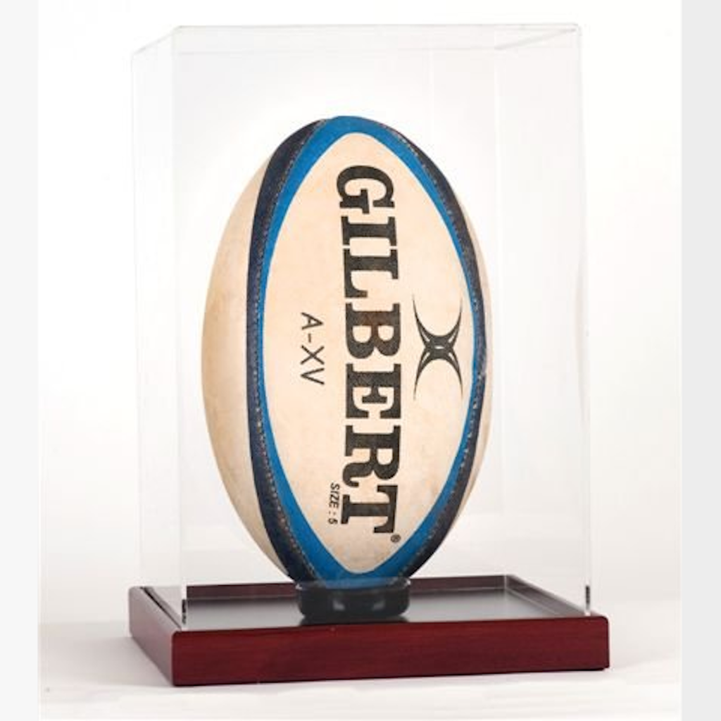 Classic Rugby Ball Display Case Portrait