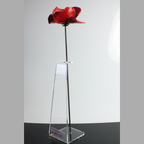 Ceramic poppy on acrylic stand with Tower of London plaque