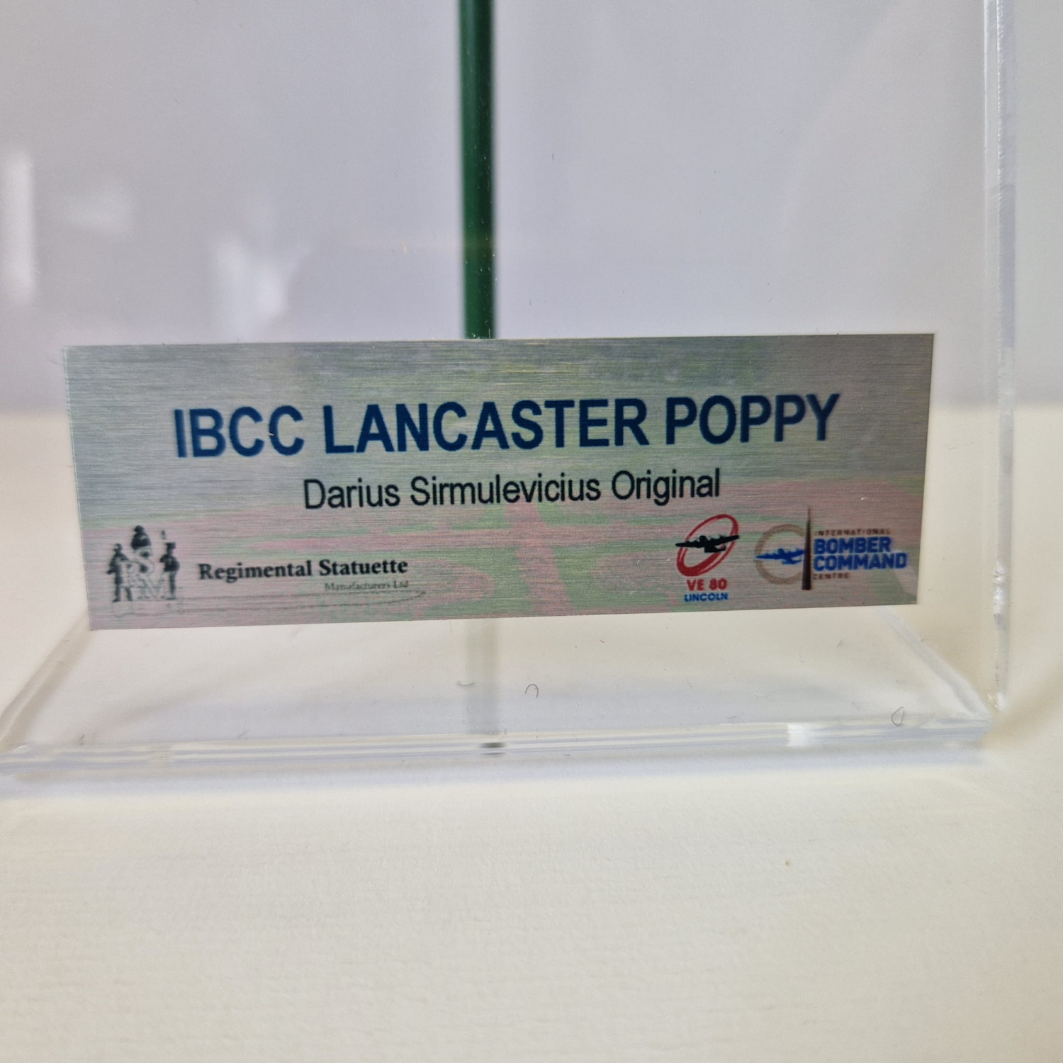 IBCC Lancaster Poppy plaque