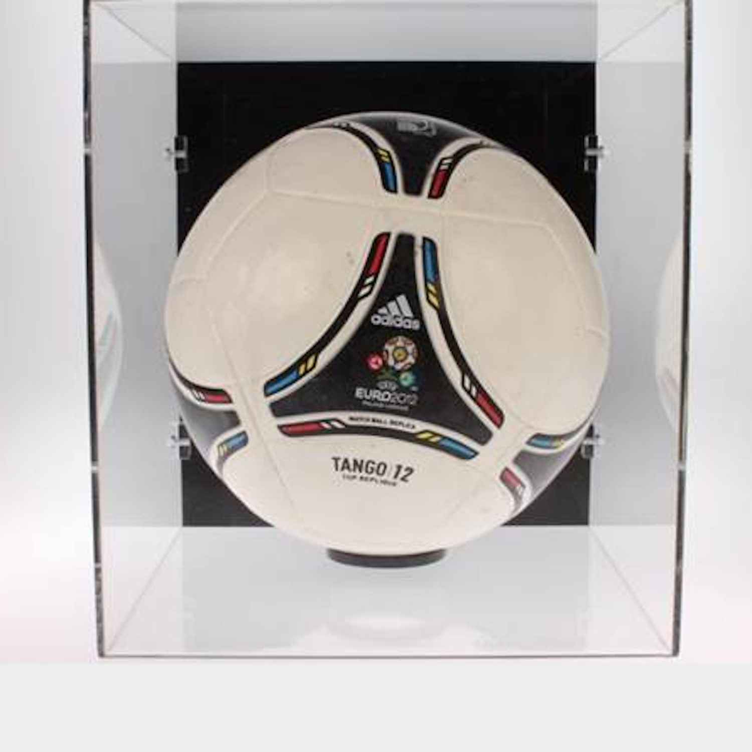 size 5 football soccer ball in wall mount acrylic display case