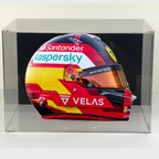 F1 Motor Sport Helmet in wall mount acrylic display case