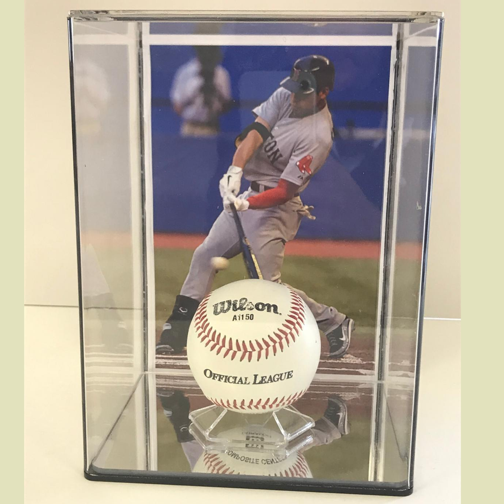 Wall Mount Baseball Acrylic Display Case with image rails