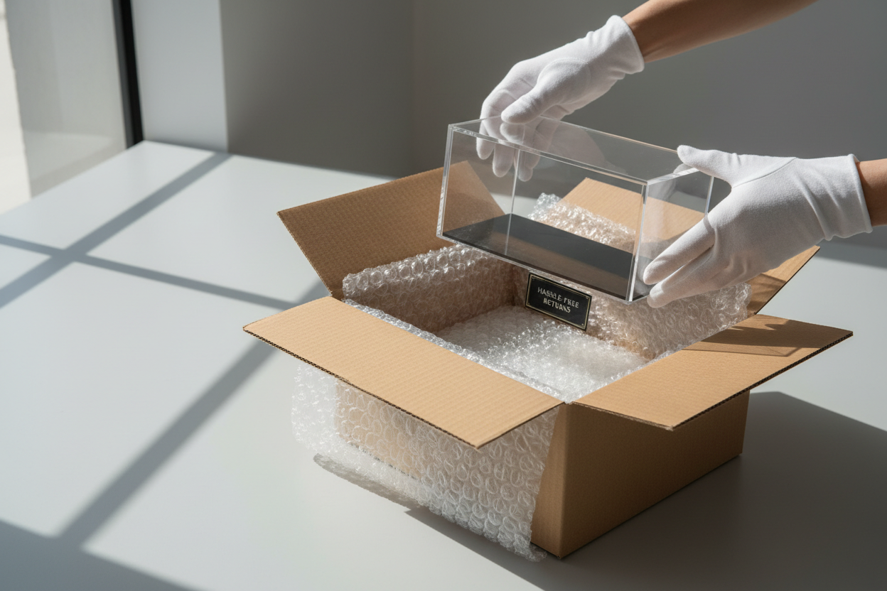 can you make something similar but with a display case like ours and with bubble wrap in the box?